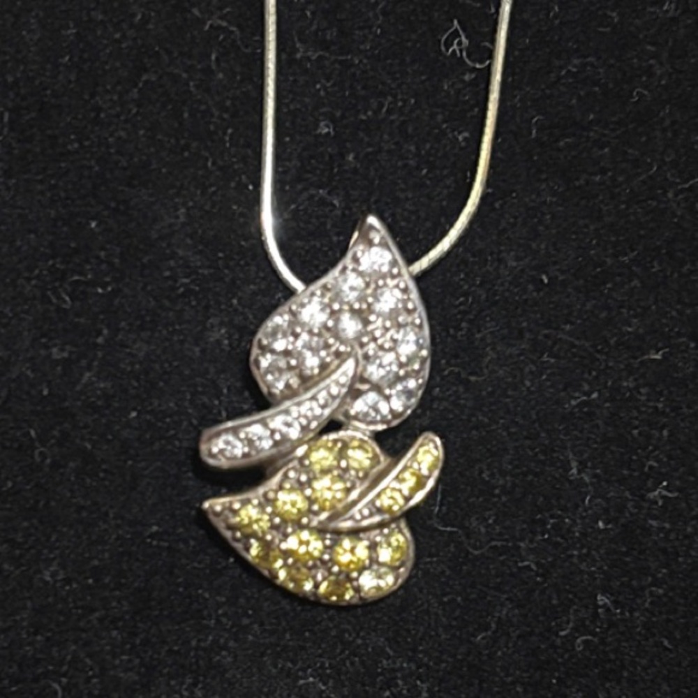 Dazzling Sterling Silver and Gold Leaf Pendant